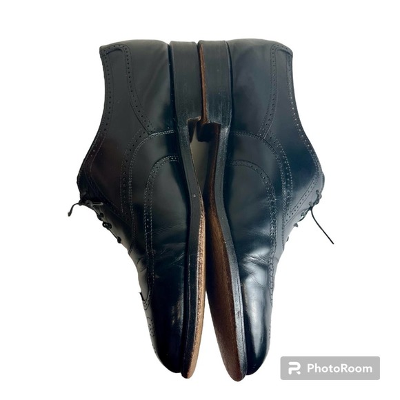 Hanover MasterFlex Dress Shoes‎ Men’s sz. 10 Black Wingtip Oxford Leather - Picture 5 of 14